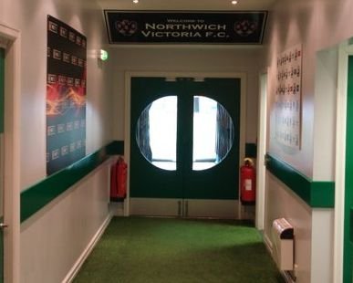 Refurbished stadium corridor